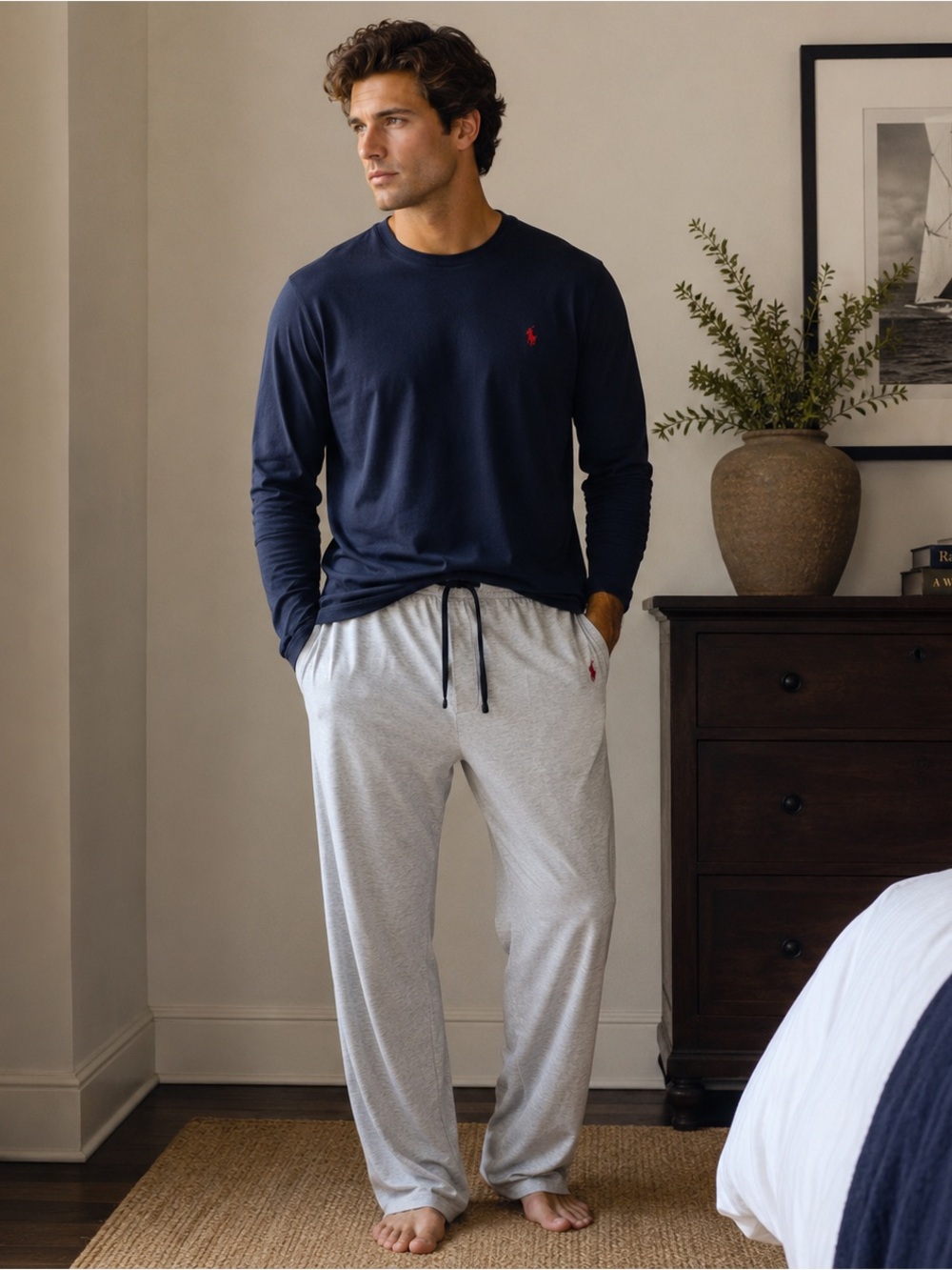 Polo Ralph Lauren Gray Lounge Pants Men’s Large L/G Pony Logo Pajama Bottoms
